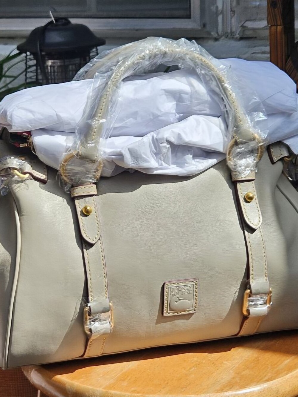 Dooney & Bourke Large Taupe Florentine Leather Satchel. NWT